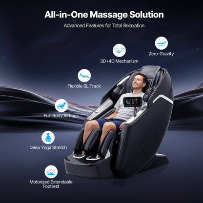 Uimoso Massage Chair Full Body 3D/4D Massage Recliner W/ Sl-Track & Yoga Stretch