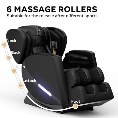 Full Body Massage Chair L Track Zero Gravity Shiatsu Massage Recliner W/5 Modes