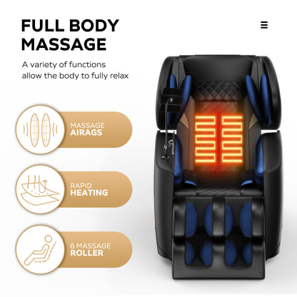 Full Body Massage Chair L Track Zero Gravity Shiatsu Massage Recliner W/5 Modes
