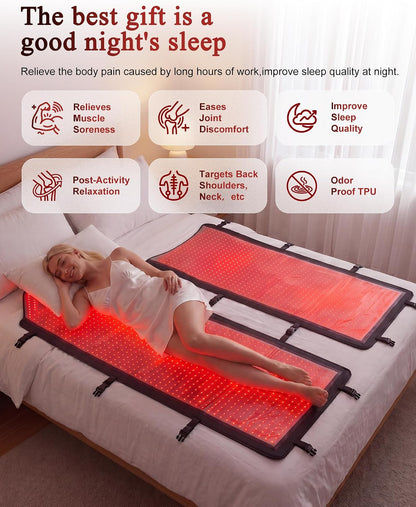 Red Light Therapy Mat Full Body for Pain Relief, Medical-Grade TPU,FSA&HSA Eligible,72"X33" Red Light Therapy Blanket with 2625 Leds Dual-Wave(660& 850Nm) for Muscle Relaxation,Better Sleep&Home Use | 3 Modes,5 Intensity Levels,Timer for Home Wellness