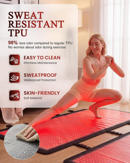 Red Light Therapy Mat Full Body for Pain Relief, Medical-Grade TPU,FSA&HSA Eligible,72"X33" Red Light Therapy Blanket with 2625 Leds Dual-Wave(660& 850Nm) for Muscle Relaxation,Better Sleep&Home Use | 3 Modes,5 Intensity Levels,Timer for Home Wellness