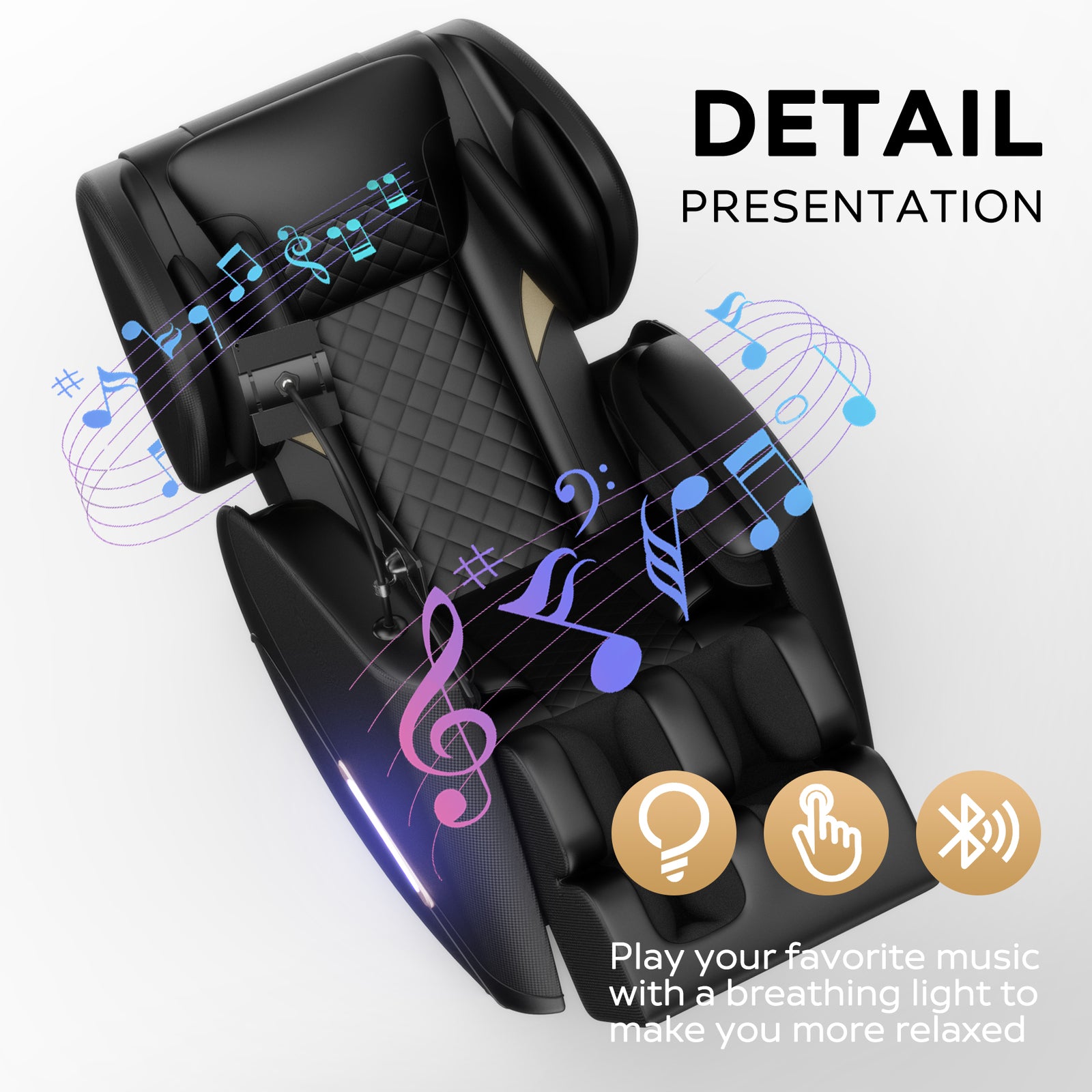Full Body Massage Chair L Track Zero Gravity Shiatsu Massage Recliner W/5 Modes